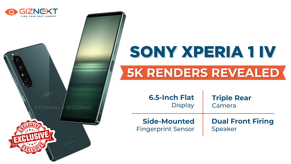 [Giznext Exclusive]: Sony Xperia 1 IV 5K Renders Reveals Design In Full ...