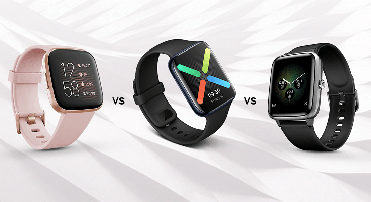 Fitbit Versa 2 Vs OPPO Watch Vs Noise Colorfit Pro 2
