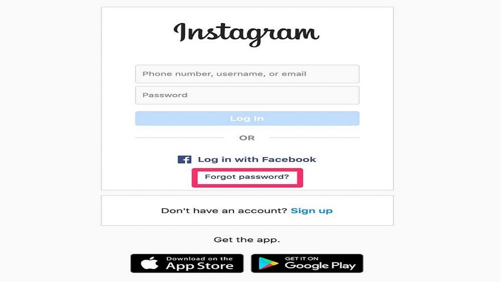 Instagram password