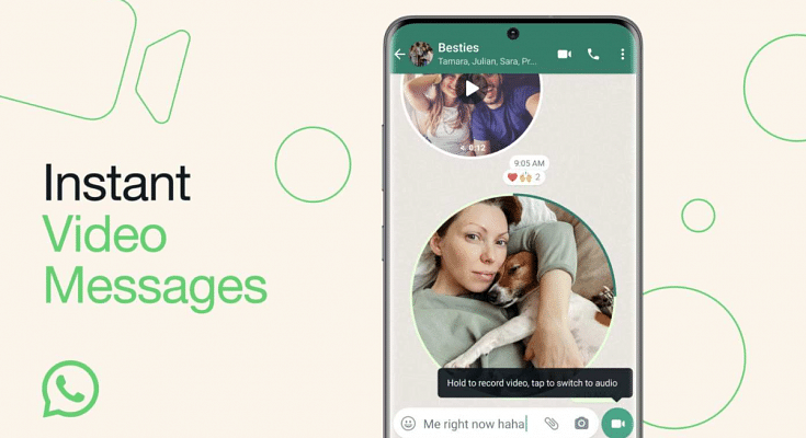 whatsapp short video message reply feature