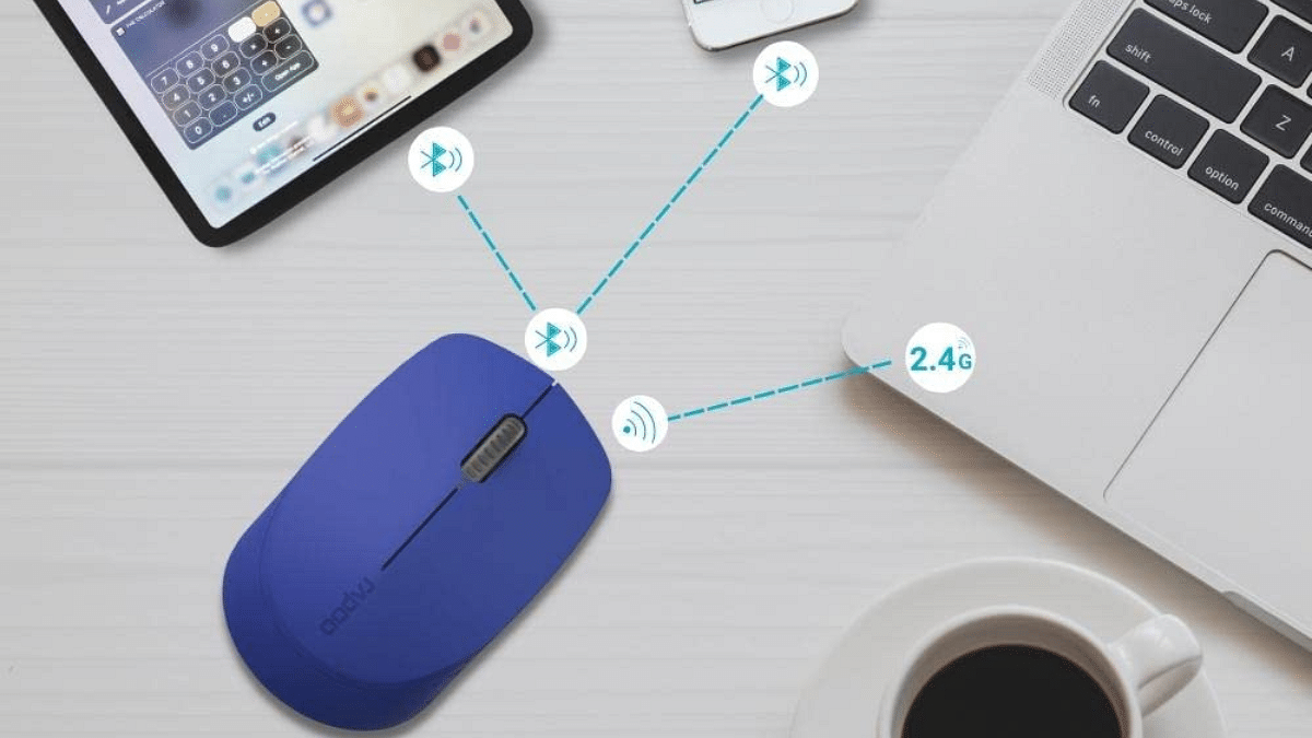 Rapoo M100 Ultra Silent Wireless Mouse With Bluetooth Multi-Device Connectivity Upto 3 Devices