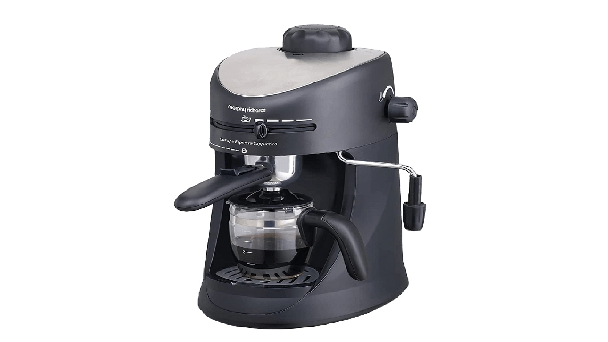 Morphy Richards New Europa 800-Watt Espresso and Cappuccino 4-Cup Coffee Maker 