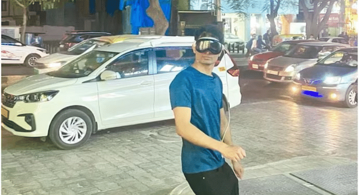 Man Seen Wearing Headset in Bengaluru
