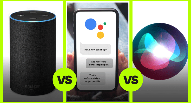 Amazon Alexa vs. Google Assistant vs. Apple Siri