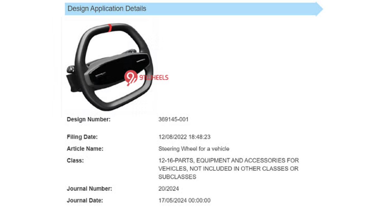 mahindra steering wheel patent 
