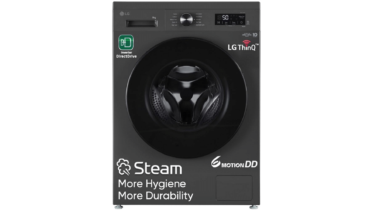 LG 8 Kg 5 Star Wi-Fi, Direct Drive Technology, Steam Wash, 6 Motion DD, Fully-Automatic Front Load Washing Machine