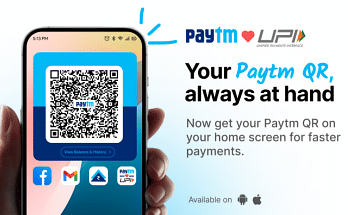 Paytm Receive Money QR Widget